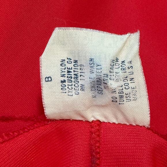 Vintage Stardust Cherry Red Long Maxi Slip Dress Gown Sheer Lace Mesh Low Back M - Picture 11 of 11